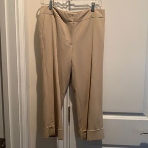 Tan cropped trousers by Liz Claiborne
